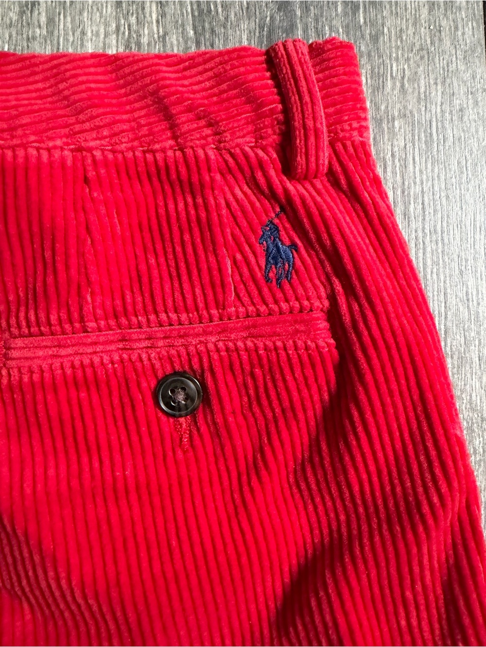 Polo by Ralph Lauren Bright Red Corduroy Kids Pants with Navy Pony size 8